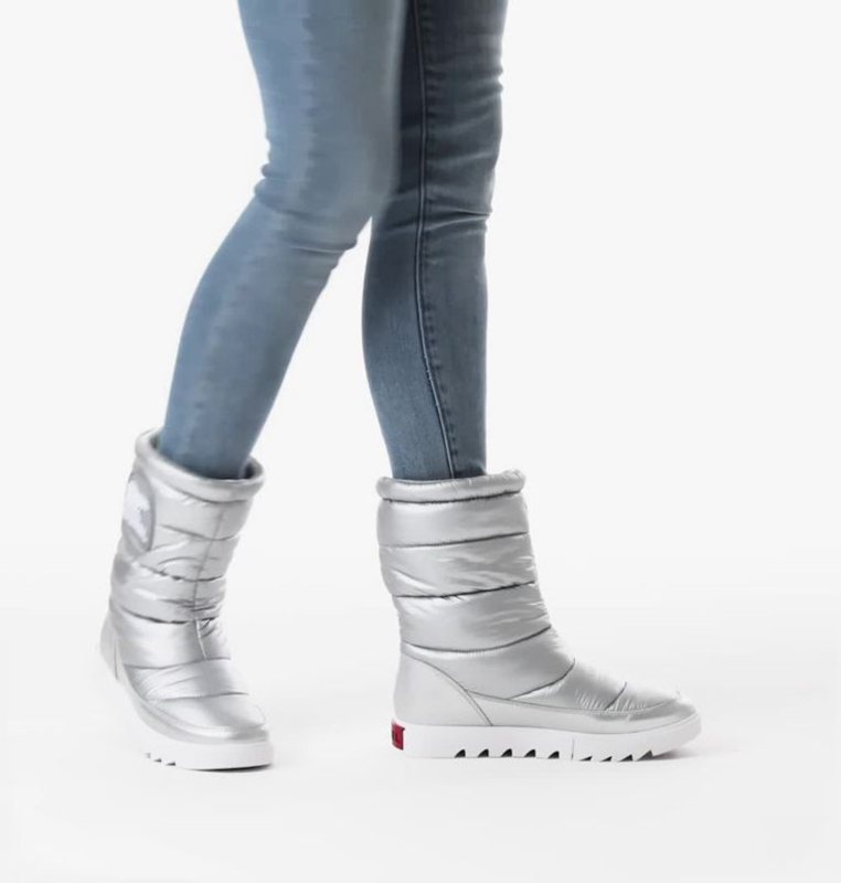 Womens Snow Boots Silver - Sorel Joan Of Arctic™ NEXT LITE Mid Puffy Low - 107-ZFWNQI